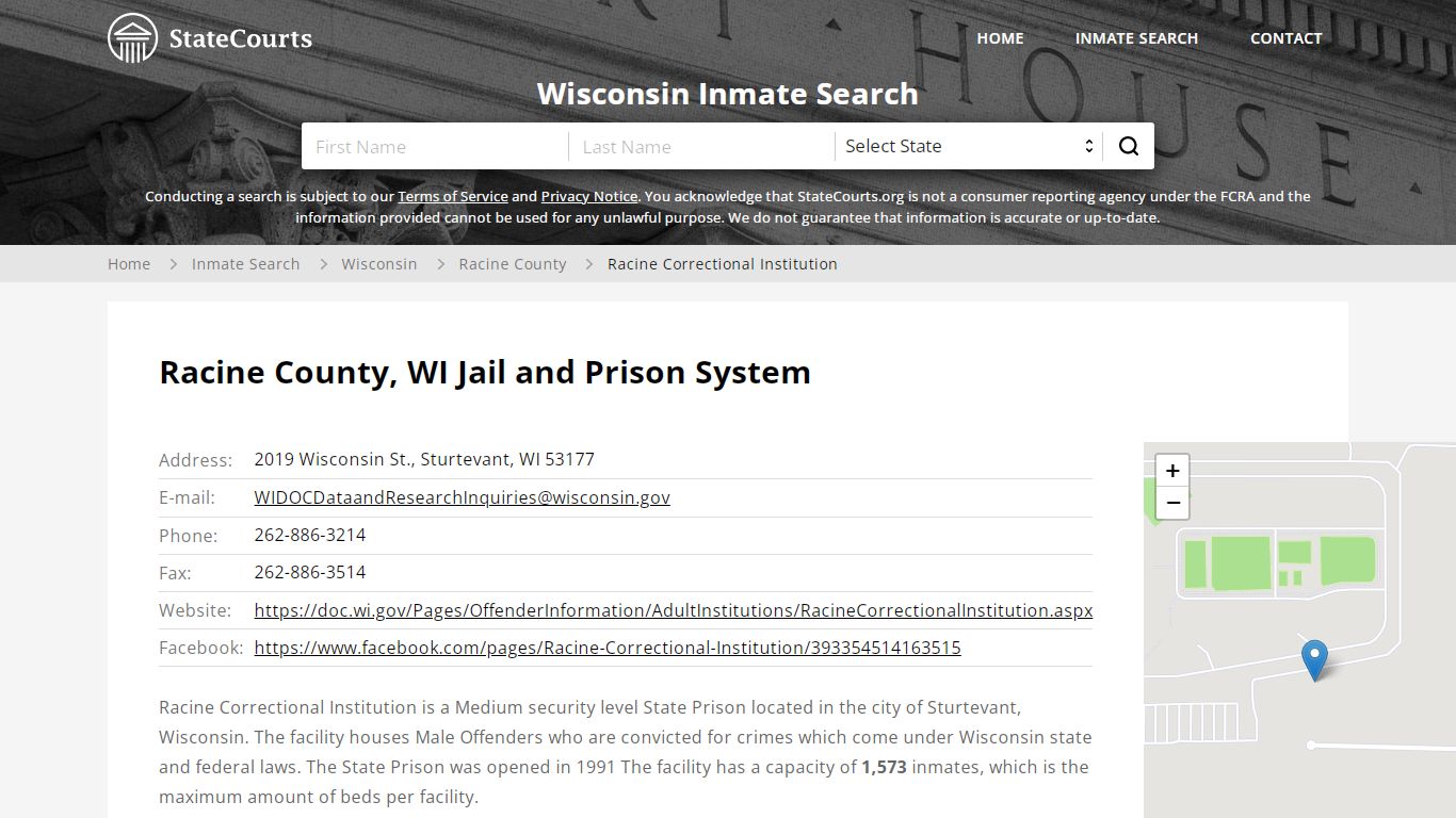 Racine Correctional Institution Inmate Records Search, Wisconsin ...