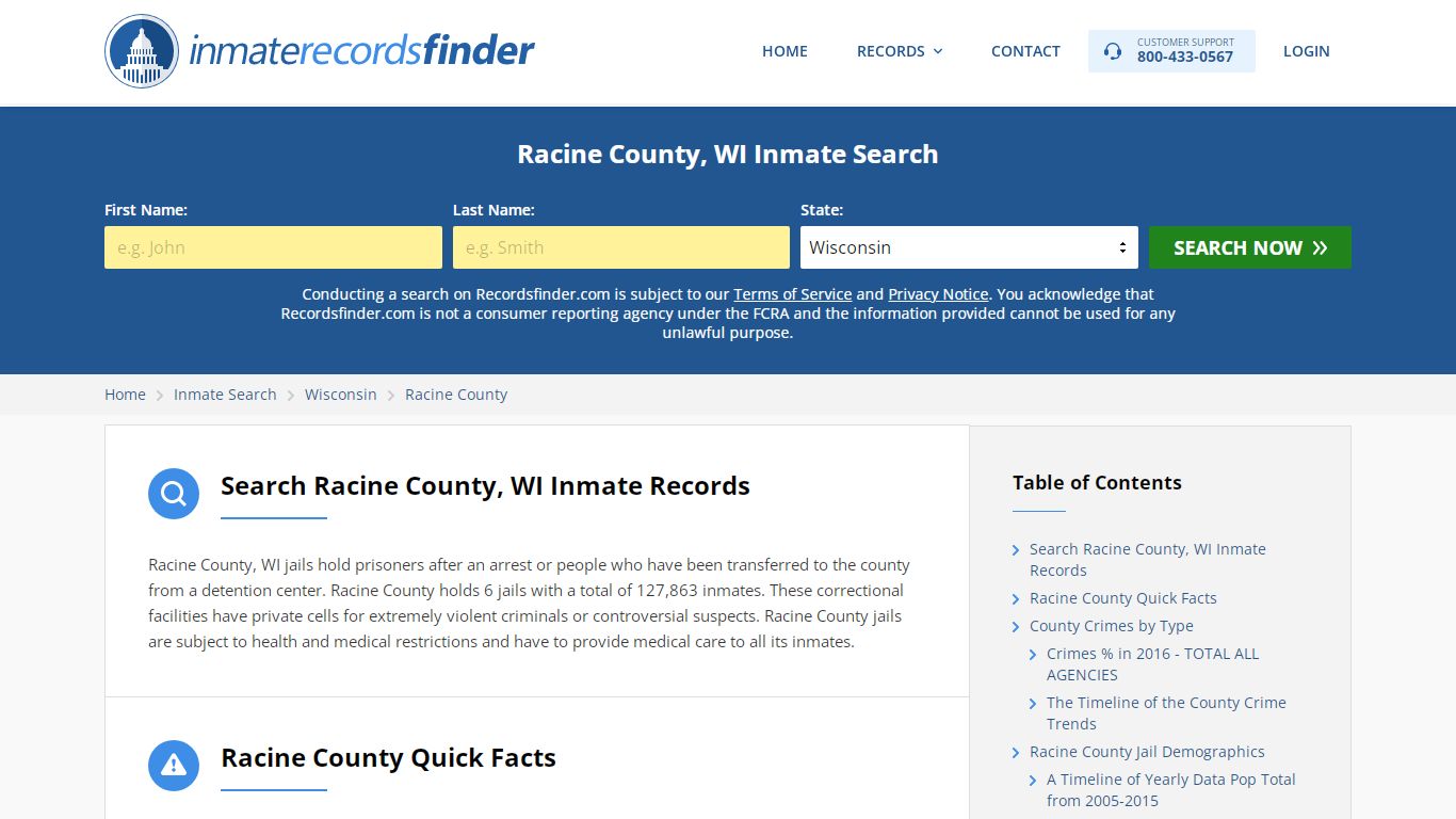 Racine County, WI Inmate Lookup & Jail Records Online - RecordsFinder